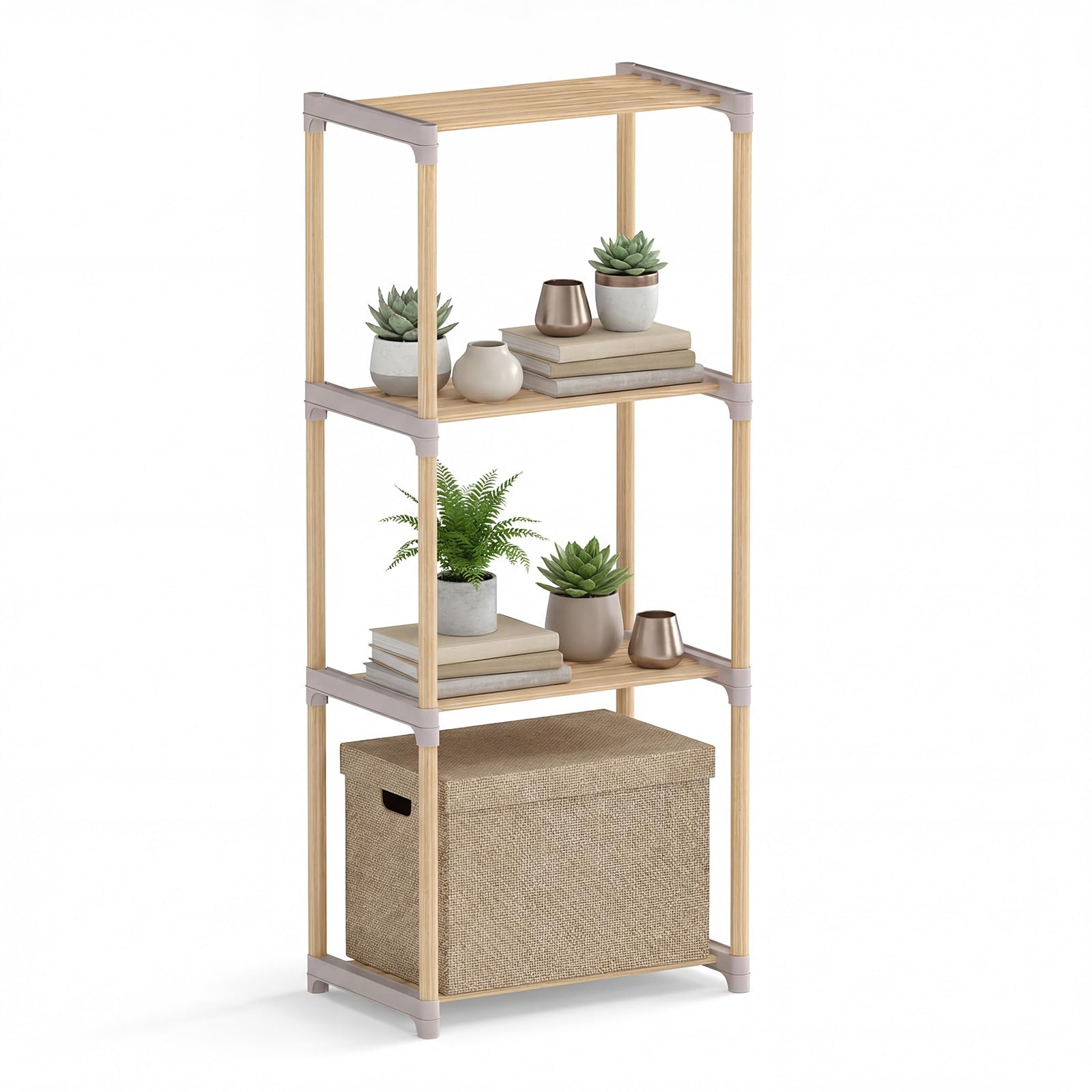 Tangkula 5-Tier Solid Wood Bookshelf for Home Office